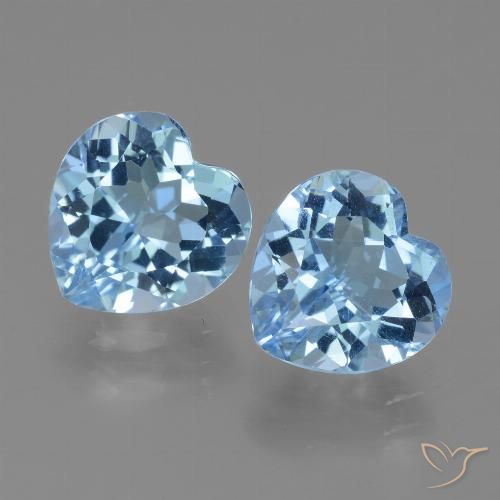 6.37ctw Natural Azul Suíço Topázio, Coração, VVS
