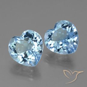 Pedras preciosas de Topázio Azul Suíço natural de 6.37 ct, Coração, VVS