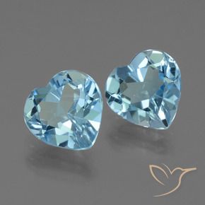 Pedras preciosas de Topázio Azul Suíço natural de 5.36 ct, Coração, VVS