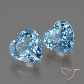 Pedras preciosas de Topázio Azul Suíço natural de 6.13 ct, Coração, VVS