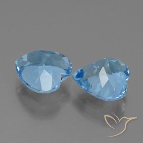 Pedras preciosas de Topázio Azul Suíço natural de 6.13 ct, Coração, VVS