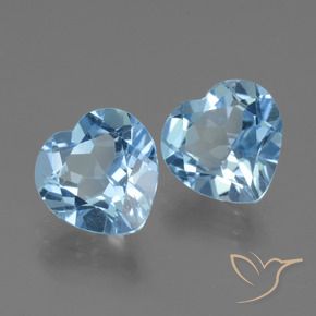Pedras preciosas de Topázio Céu azul natural de 5.44 ct, Coração, VVS