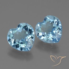 Pedras preciosas de Topázio Céu azul natural de 6.08 ct, Coração, VVS