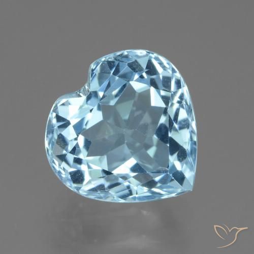 3.23ct Natural Azul Suíço Topázio, Coração, VVS