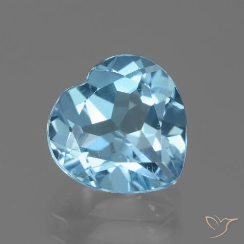 3.02ct Natural Céu azul Topázio, Coração, VVS