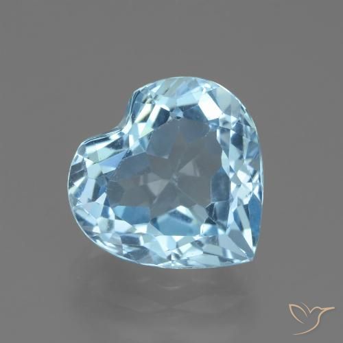 2.83ct Natural Céu azul Topázio, Coração, VVS