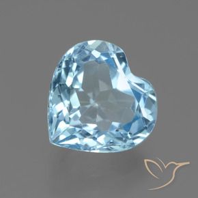Topázio Céu azul Natural 2.83ct, Coração, VVS