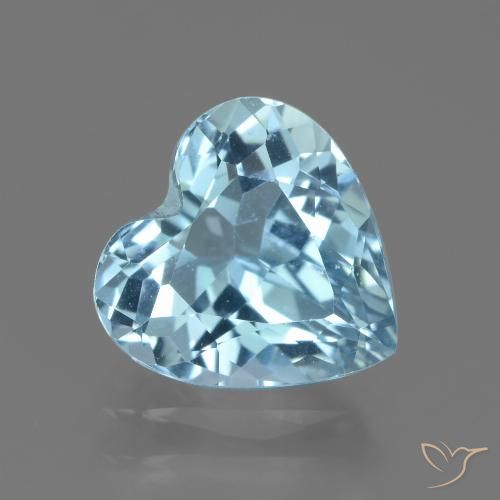 2.87ct Natural Céu azul Topázio, Coração, VVS
