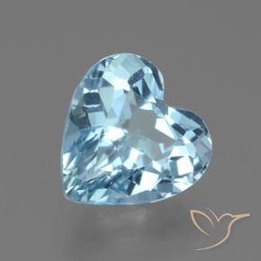 Topázio Céu azul Natural 2.87ct, Coração, VVS