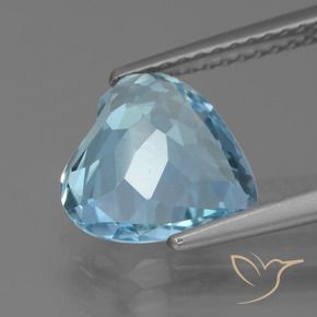 Topázio Céu azul Natural 2.87ct, Coração, VVS