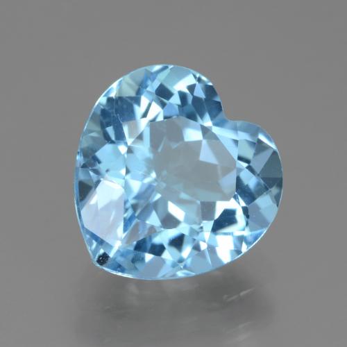 Topázio Azul Suíço Natural 3.14ct, Coração, VVS