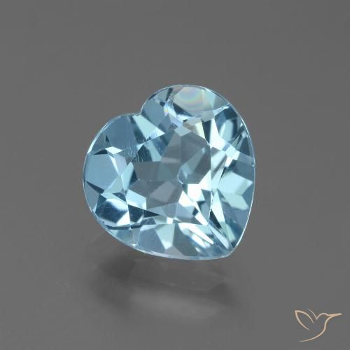 2.88ct Natural Céu azul Topázio, Coração, VVS