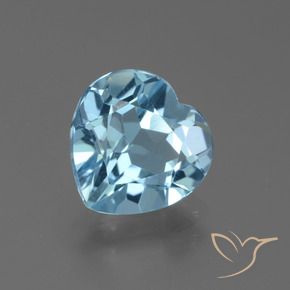 Topázio Céu azul Natural 2.88ct, Coração, VVS