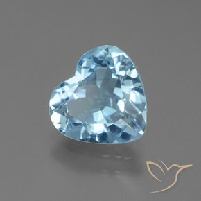 Topázio Azul Suíço Natural 2.63ct, Coração, VVS