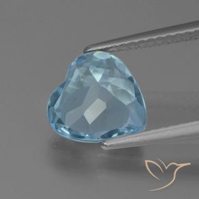 Topázio Azul Suíço Natural 2.63ct, Coração, VVS
