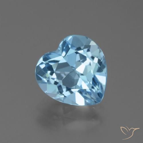 2.86ct Natural Céu azul Topázio, Coração, VVS