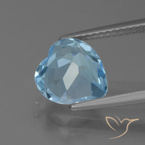 Topázio Céu azul Natural 2.86ct, Coração, VVS