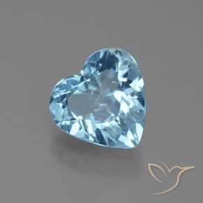 Topázio Azul Suíço Natural 2.56ct, Coração, VS