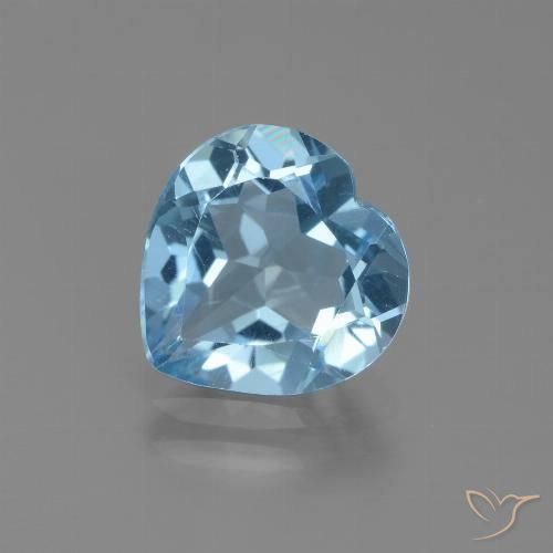 2.74ct Natural Céu azul Topázio, Coração, VVS