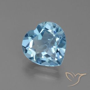 Topázio Céu azul Natural 2.74ct, Coração, VVS
