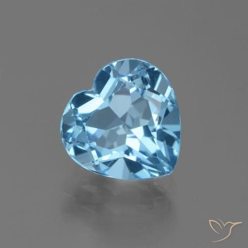 3.07ct Natural Céu azul Topázio, Coração, VVS