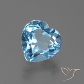 Topázio Céu azul Natural 3.07ct, Coração, VVS