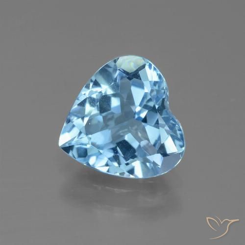 2.73ct Natural Céu azul Topázio, Coração, VVS
