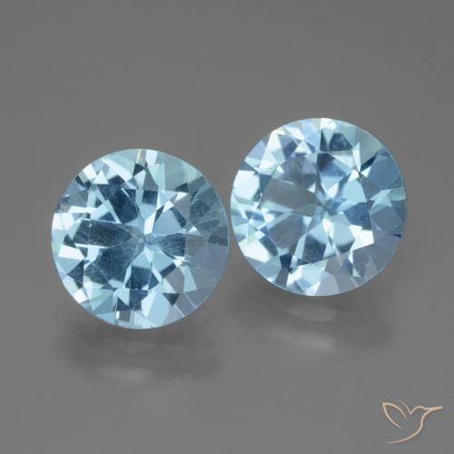 Pedras preciosas de Topázio Azul Suíço natural de 6.14 ct, Redondo, VS