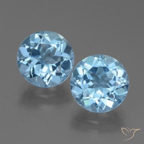 6.81ctw Natural Céu azul Topázio, Redondo, VS