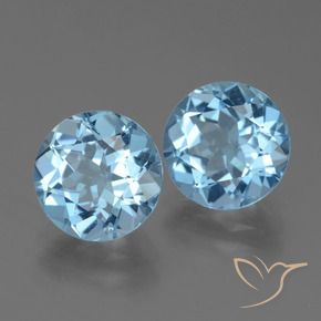 Pedras preciosas de Topázio Céu azul natural de 6.81 ct, Redondo, VS