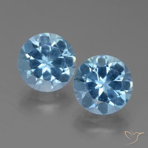 6.33ctw Natural Azul Suíço Topázio, Redondo, VS