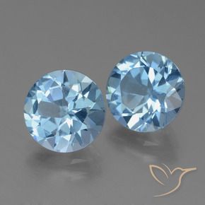 Pedras preciosas de Topázio Azul Suíço natural de 6.33 ct, Redondo, VS