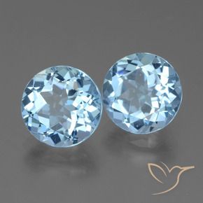 Pedras preciosas de Topázio Céu azul natural de 6.72 ct, Redondo, VVS-VS