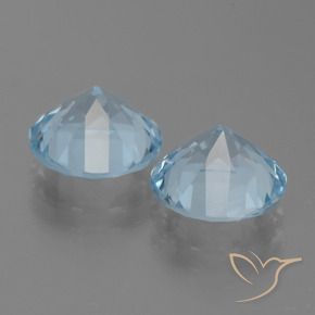 Pedras preciosas de Topázio Céu azul natural de 6.47 ct, Redondo, VVS-VS
