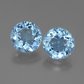 Pedras preciosas de topázio azul natural de 6,75 ct, corte redondo, VVS-VS