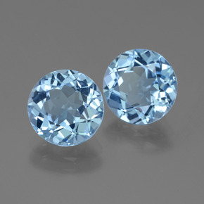 Pedras preciosas de topázio azul natural de 6,75 ct, corte redondo, VVS-VS