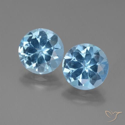 6.20ctw Natural Azul Suíço Topázio, Redondo, VS