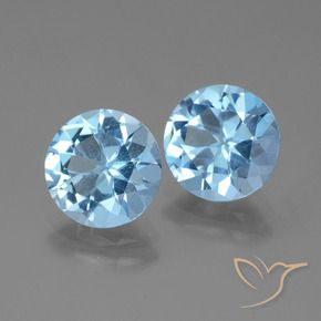 Pedras preciosas de Topázio Azul Suíço natural de 6.20 ct, Redondo, VS