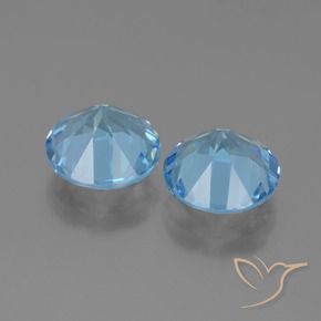 Pedras preciosas de Topázio Azul Suíço natural de 6.20 ct, Redondo, VS