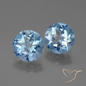 Pedras preciosas de Topázio Azul Suíço natural de 5.82 ct, Redondo, VVS-VS
