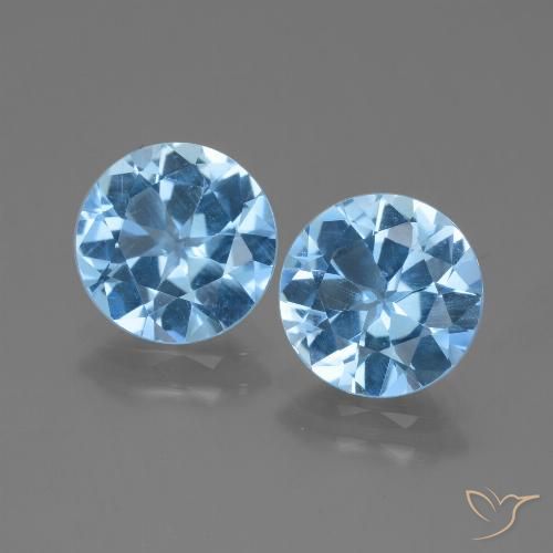 5.69ctw Natural Azul Suíço Topázio, Redondo, VVS