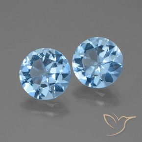Pedras preciosas de Topázio Azul Suíço natural de 5.69 ct, Redondo, VVS