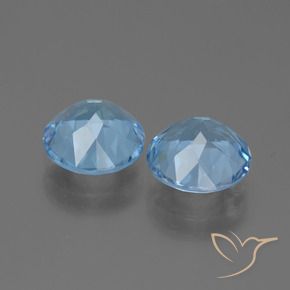 Pedras preciosas de topázio azul natural de 6,34 ct, corte redondo, VVS-VS
