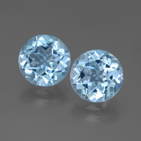 Pedras preciosas de topázio azul natural de 6,28 ct, corte redondo, VVS-VS