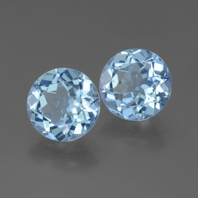 Pedras preciosas de topázio azul natural de 6,28 ct, corte redondo, VVS-VS