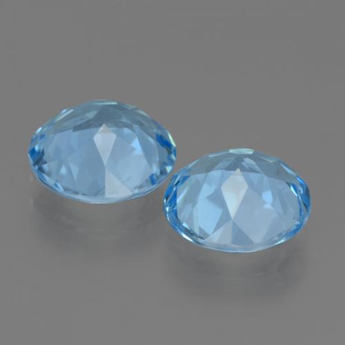 Pedras preciosas de topázio azul natural de 6,06 ct, corte redondo, VS
