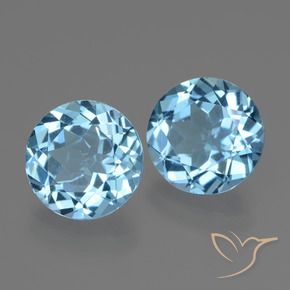 Pedras preciosas de Topázio Azul Suíço natural de 6.07 ct, Redondo, VS
