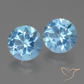 Pedras preciosas de Topázio Azul Suíço natural de 6.30 ct, Redondo, VS