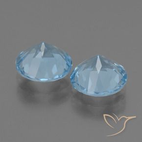 Pedras preciosas de topázio azul natural de 5,92 ct, corte redondo, VVS