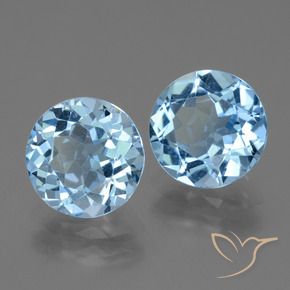 Pedras preciosas de Topázio Céu azul natural de 6.40 ct, Redondo, VS